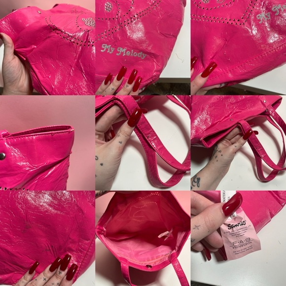 Vintage Y2K 2000s mcbling Sanrio hello kitty rhinestone my melody 2007 tote - Picture 4 of 5